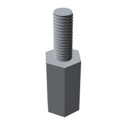Entretoise hexagonale filetée mâle/femelle acier nickelé M3 - 5,5 mm sur plats