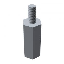 Entretoise hexagonale filetée autotaraudeuse acier zingué M2.5 - 5 mm sur plats