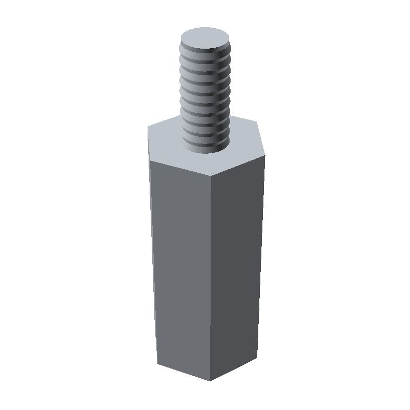 Entretoise hexagonale filetée autotaraudeuse acier zingué M2.5 - 5 mm sur plats