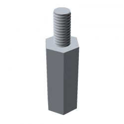 Entretoise hexagonale filetée autotaraudeuse acier zingué M3 - 5,5 mm sur plats