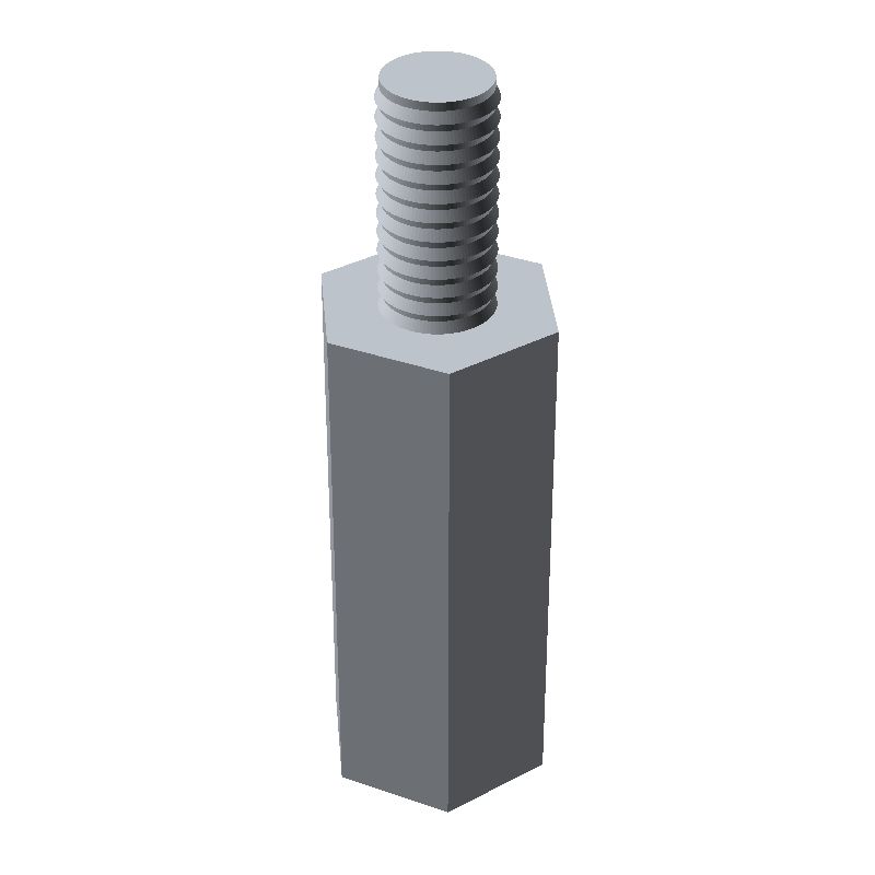 Entretoise hexagonale filetée autotaraudeuse acier zingué M3 - 5,5 mm sur plats