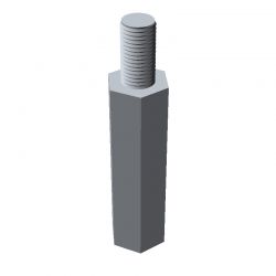 Entretoise hexagonale filetée autotaraudeuse acier zingué M4 - 7 mm sur plats