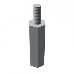 Entretoise hexagonale filetée mâle/femelle acier zingué jaune M2.5 - 5 mm sur plats