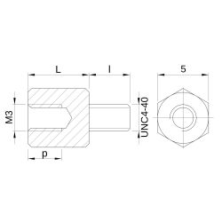 Entretoise hexagonale filetée mâle/femelle acier zingué jaune M3 - 5 mm sur plats