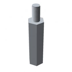 Entretoise hexagonale filetée mâle/femelle acier zingué jaune M3 - 5,5 mm sur plats