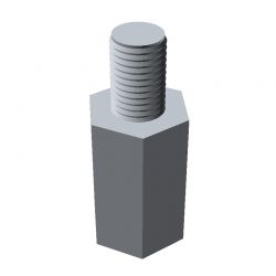 Entretoise hexagonale filetée mâle/femelle acier zingué jaune M3 - 7 mm sur plats