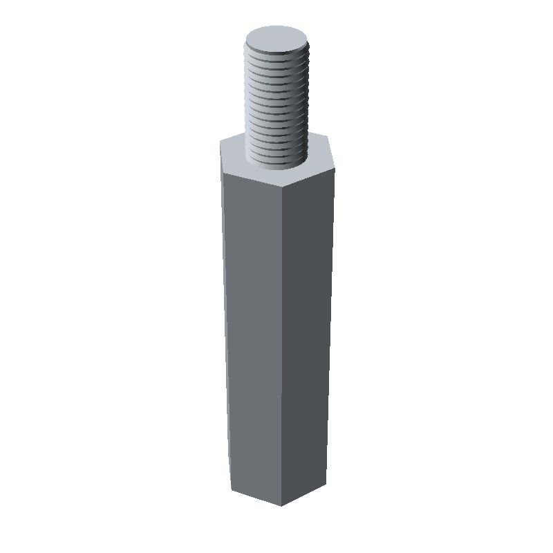 Entretoise hexagonale filetée mâle/femelle acier zingué jaune M4 - 7 mm sur plats