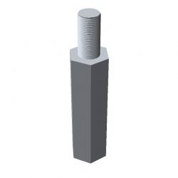 Entretoise hexagonale filetée mâle/femelle acier zingué jaune M6 - 10 mm sur plats