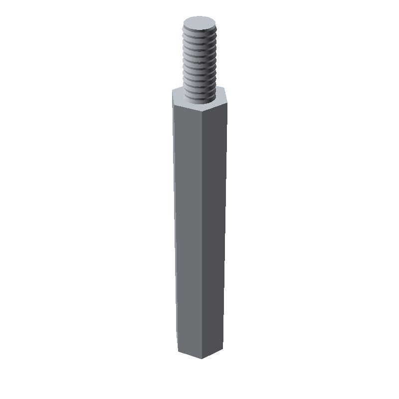 Entretoise hexagonale filetée mâle/femelle acier zingué M2.5 - 4 mm sur plats