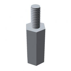 Entretoise hexagonale filetée mâle/femelle acier zingué M2.5 - 5 mm sur plats