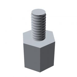 Entretoise hexagonale filetée mâle/femelle acier zingué M2.5 - 5,5 mm sur plats