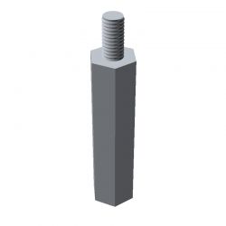 Entretoise hexagonale filetée mâle/femelle acier zingué M3 - 6 mm sur plats