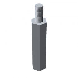 Entretoise hexagonale filetée mâle/femelle acier zingué M4 - 7 mm sur plats