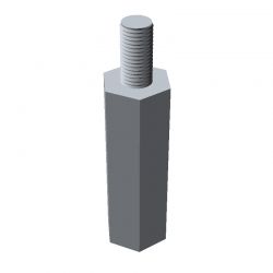 Entretoise hexagonale filetée mâle/femelle acier zingué M4 - 8 mm sur plats