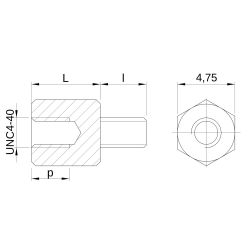 Entretoise hexagonale filetée mâle/femelle acier zingué UNC4-40 - 4,75 mm sur plats