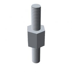 Entretoise hexagonale filetée mâle/mâle acier zingué M3 - 5,5 mm sur plats