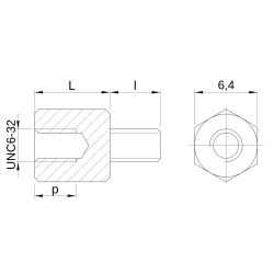 Entretoise hexagonale filetée mâle/femelle aluminium UNC6-32 - 6,4 mm sur plats