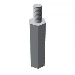 Entretoise hexagonale filetée mâle/femelle aluminium passivé M3 - 5,5 mm sur plats