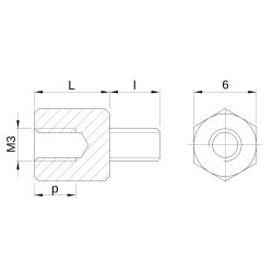 Entretoise hexagonale filetée mâle/femelle acier inoxydable M3 - 6 mm sur plats
