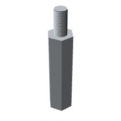 Entretoise hexagonale filetée mâle/femelle acier inoxydable M4 - 7 mm sur plats