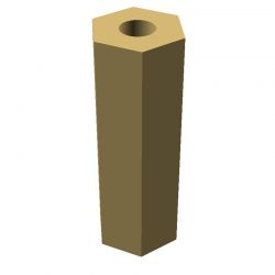 Entretoise hexagonale filetée femelle/femelle laiton nickelé M2 - 4 mm sur plats