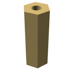 Entretoise hexagonale filetée femelle/femelle laiton nickelé M2.5 - 5 mm sur plats