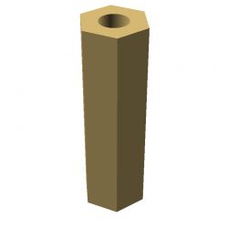 Entretoise hexagonale filetée femelle/femelle laiton nickelé M4 - 7 mm sur plats