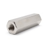 Distanciador hexagonal roscado hembra/hembra latón niquelado con plomo M4 - 7 mm entre caras