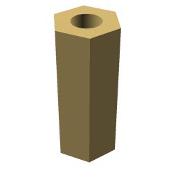 Entretoise hexagonale filetée femelle/femelle laiton nickelé M6 - 10 mm sur plats