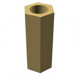 Entretoise hexagonale filetée femelle/femelle laiton nickelé UNC4-40 - 5 mm sur plats
