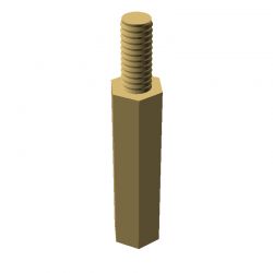 Entretoise hexagonale filetée mâle/femelle laiton nickelé M2.5 - 4 mm sur plats