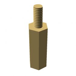 Entretoise hexagonale filetée mâle/femelle laiton nickelé M2.5 - 5 mm sur plats