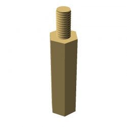 Entretoise hexagonale filetée mâle/femelle laiton nickelé M3 - 5,5 mm sur plats