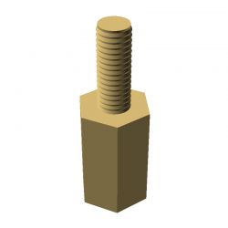 Entretoise hexagonale filetée mâle/femelle laiton nickelé M3 - 6 mm sur plats