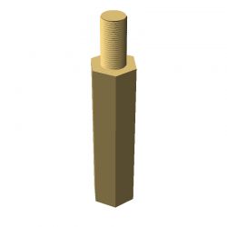 Entretoise hexagonale filetée mâle/femelle laiton nickelé M6 - 10 mm sur plats