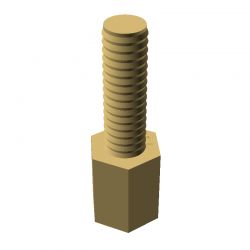 Entretoise hexagonale filetée mâle/femelle laiton nickelé UNC4-40 - 4 mm sur plats
