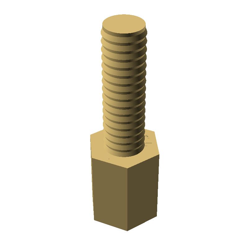 Entretoise hexagonale filetée mâle/femelle laiton nickelé UNC4-40 - 4 mm sur plats