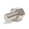Distanciador hexagonal roscado macho/hembra latón niquelado con plomo UNC4-40 - 5 mm entre caras