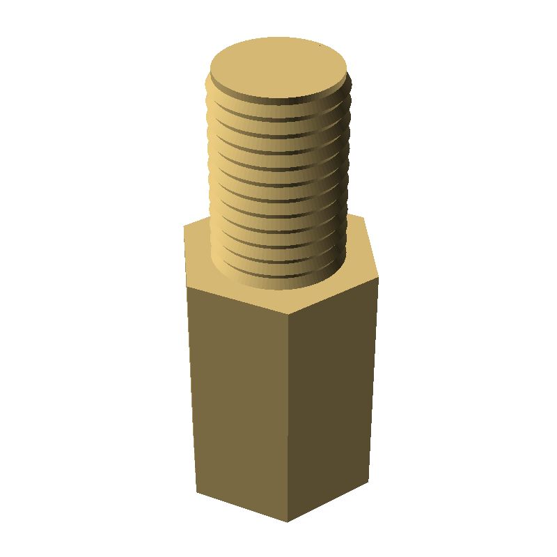 Entretoise hexagonale filetée mâle/femelle laiton nickelé UNC4-40 - 5,5 mm sur plats