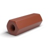 Distanciador hexagonal roscado hembra/hembra de poliamida PA6.6 marrón reforzada con fibra de vidrio M2,5 - 5 mm entre caras