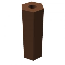 Entretoise hexagonale filetée femelle/femelle plastique polyamide renforcé brun M3 - 6 mm sur plats