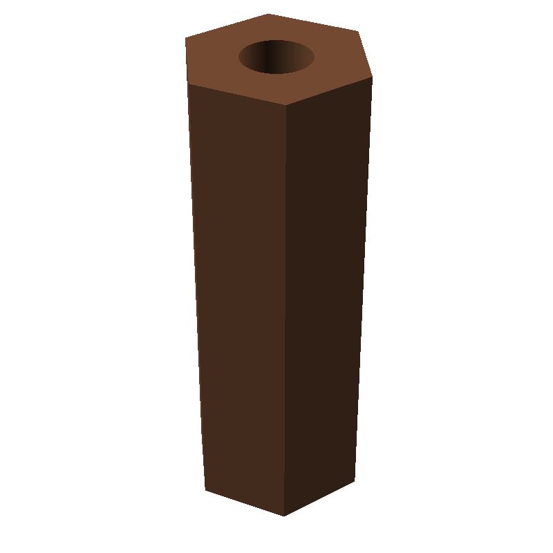 Entretoise hexagonale filetée femelle/femelle plastique polyamide renforcé brun M3 - 6 mm sur plats