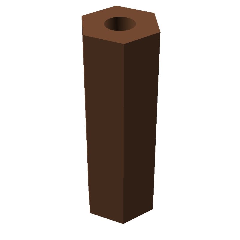 Entretoise hexagonale filetée femelle/femelle plastique polyamide renforcé brun M4 - 8 mm sur plats