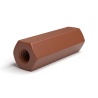 Distanciador hexagonal roscado hembra/hembra plástico poliamida PA6.6 reforzada con fibra de vidrio marrón M4 - 8 mm entre caras