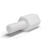Distanciador hexagonal roscado macho/hembra plástico PBT blanco M3 - 5,5 mm entre caras