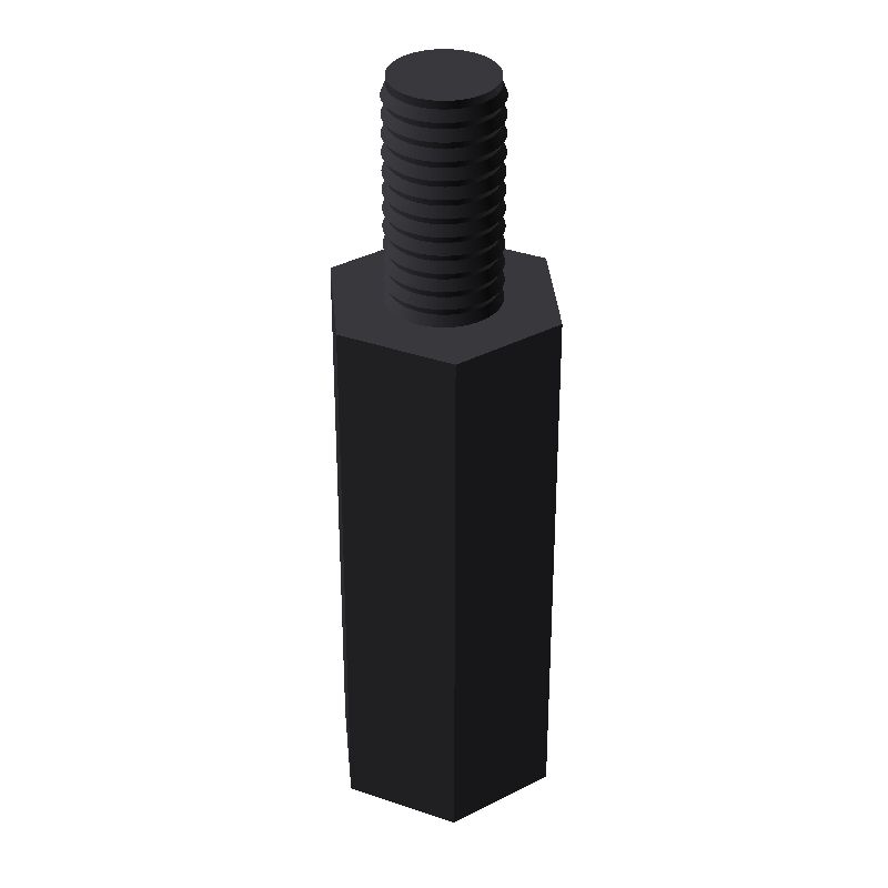 Entretoise hexagonale filetée mâle/femelle plastique polyamide PA6.6 M3 - 5,5 mm sur plats