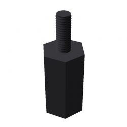 Entretoise hexagonale filetée mâle/femelle plastique polyamide PA6.6 M3 - 8 mm sur plats