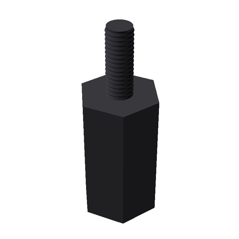 Entretoise hexagonale filetée mâle/femelle plastique polyamide PA6.6 M3 - 8 mm sur plats