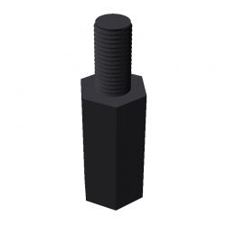 Entretoise ronde filetée mâle/femelle plastique polyamide PA6.6 M4 - Ø7 mm