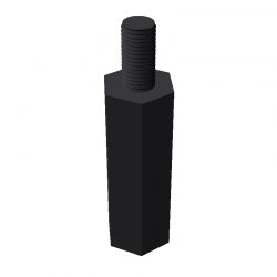 Entretoise hexagonale filetée mâle/femelle plastique polyamide PA6.6 M4 - 8 mm sur plats